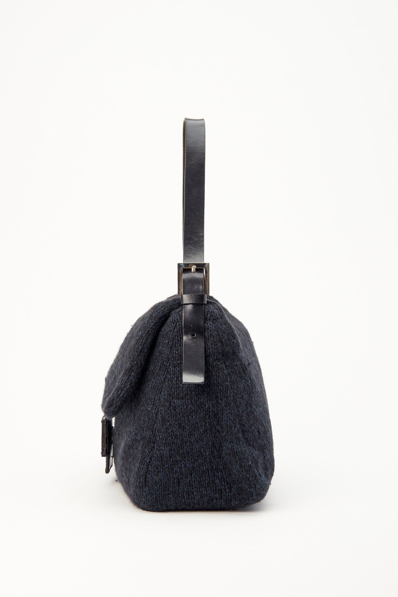 Fendi Mamma Baguette in Knitted Black Cashmere