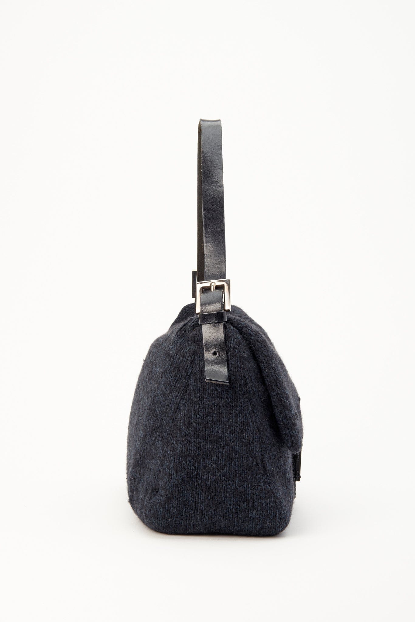 Fendi Mamma Baguette in Knitted Black Cashmere