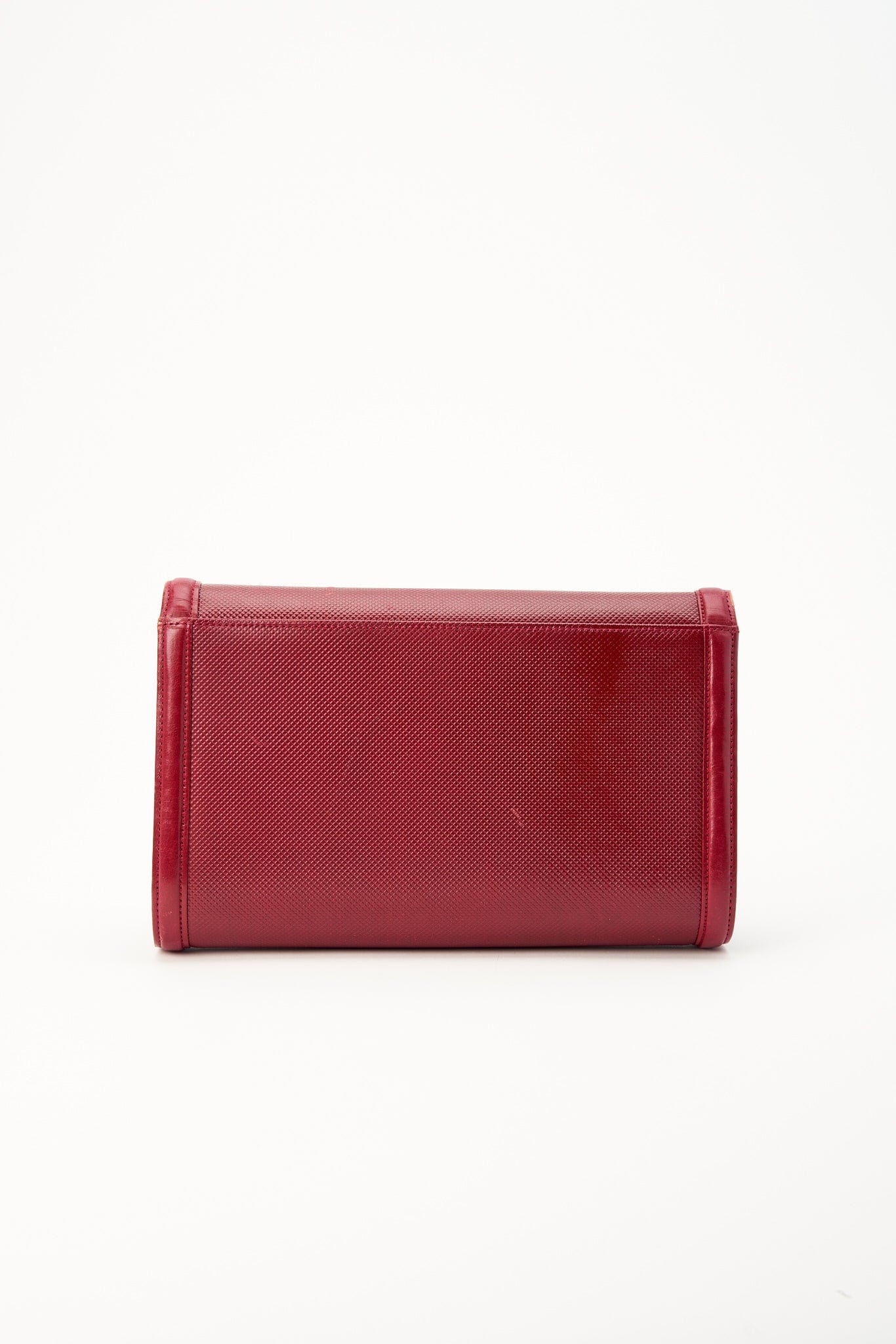 Vintage YSL Burgundy Leather Clutch Bag