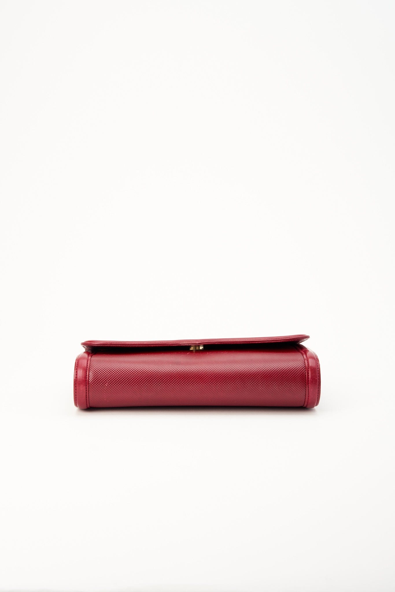 Vintage YSL Burgundy Leather Clutch Bag