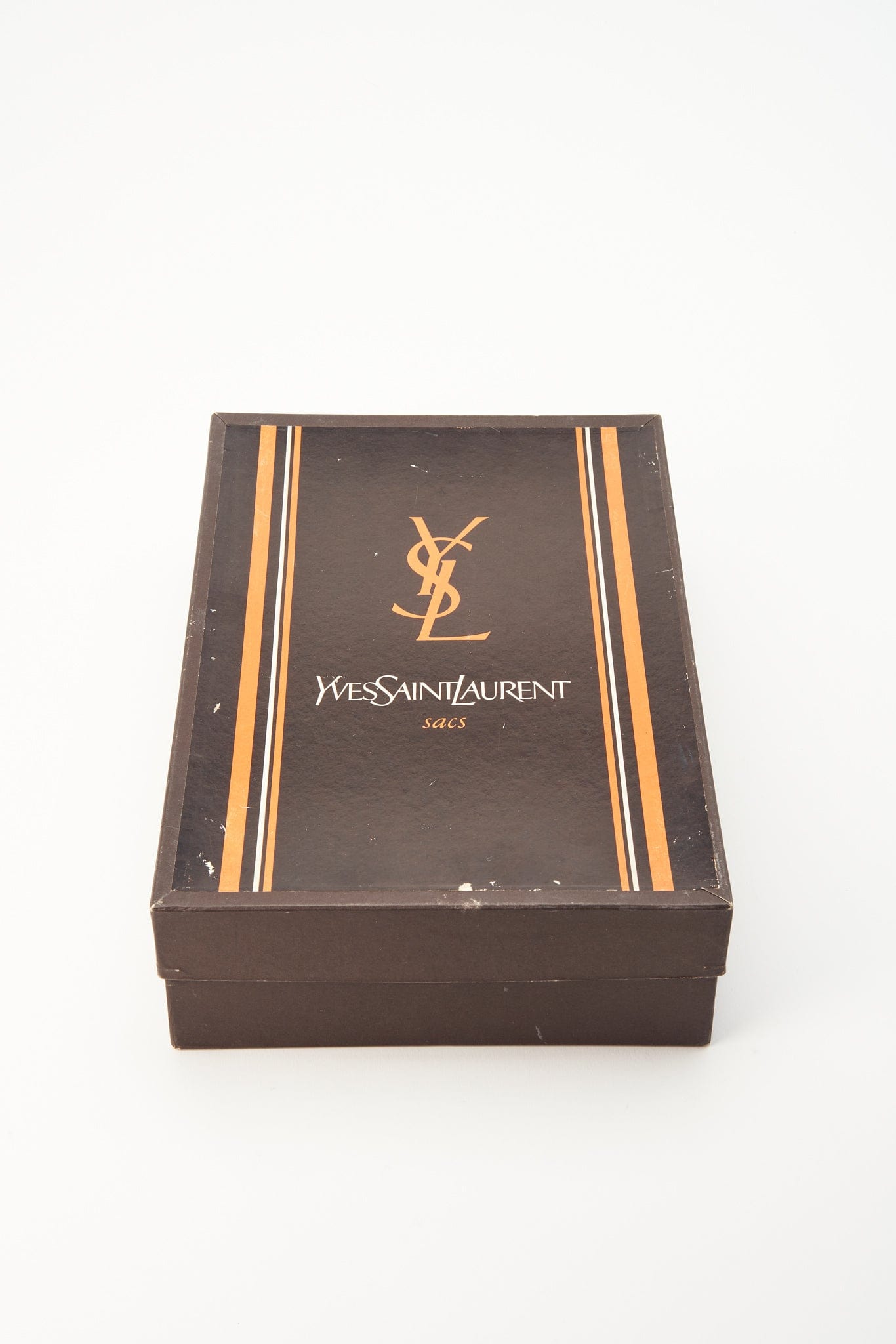 Vintage YSL White Leather Clutch Bag With Original Dust Bag and Box