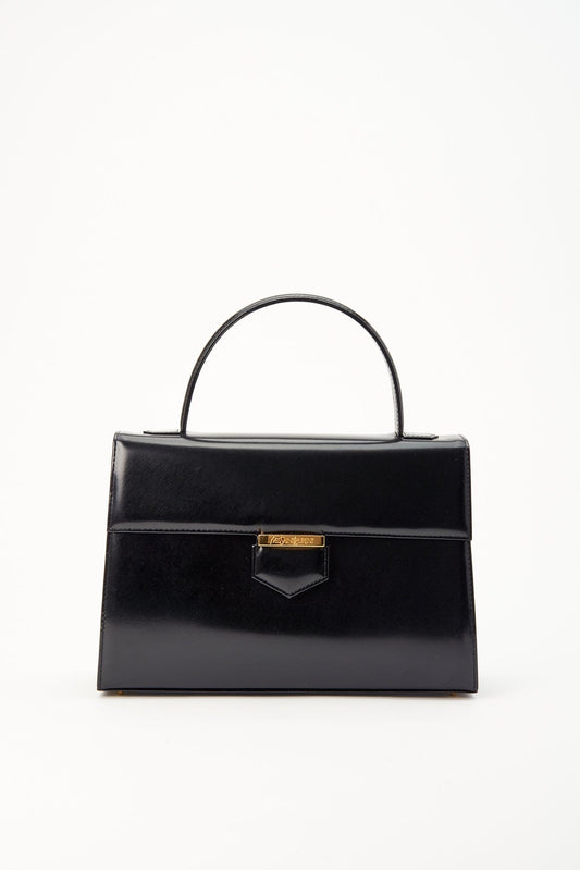 Vintage YSL Black Leather Top Handle Bag