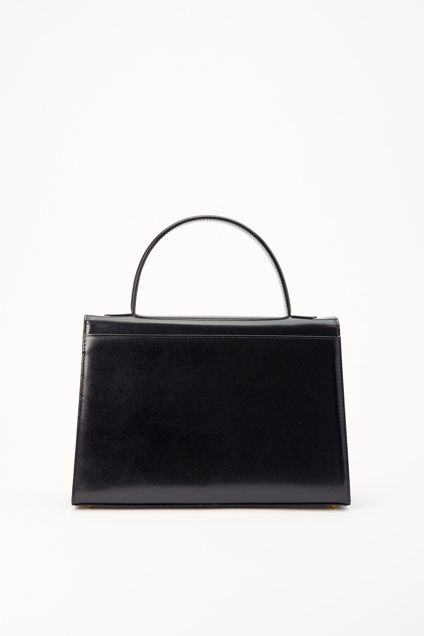 Vintage YSL Black Leather Top Handle Bag