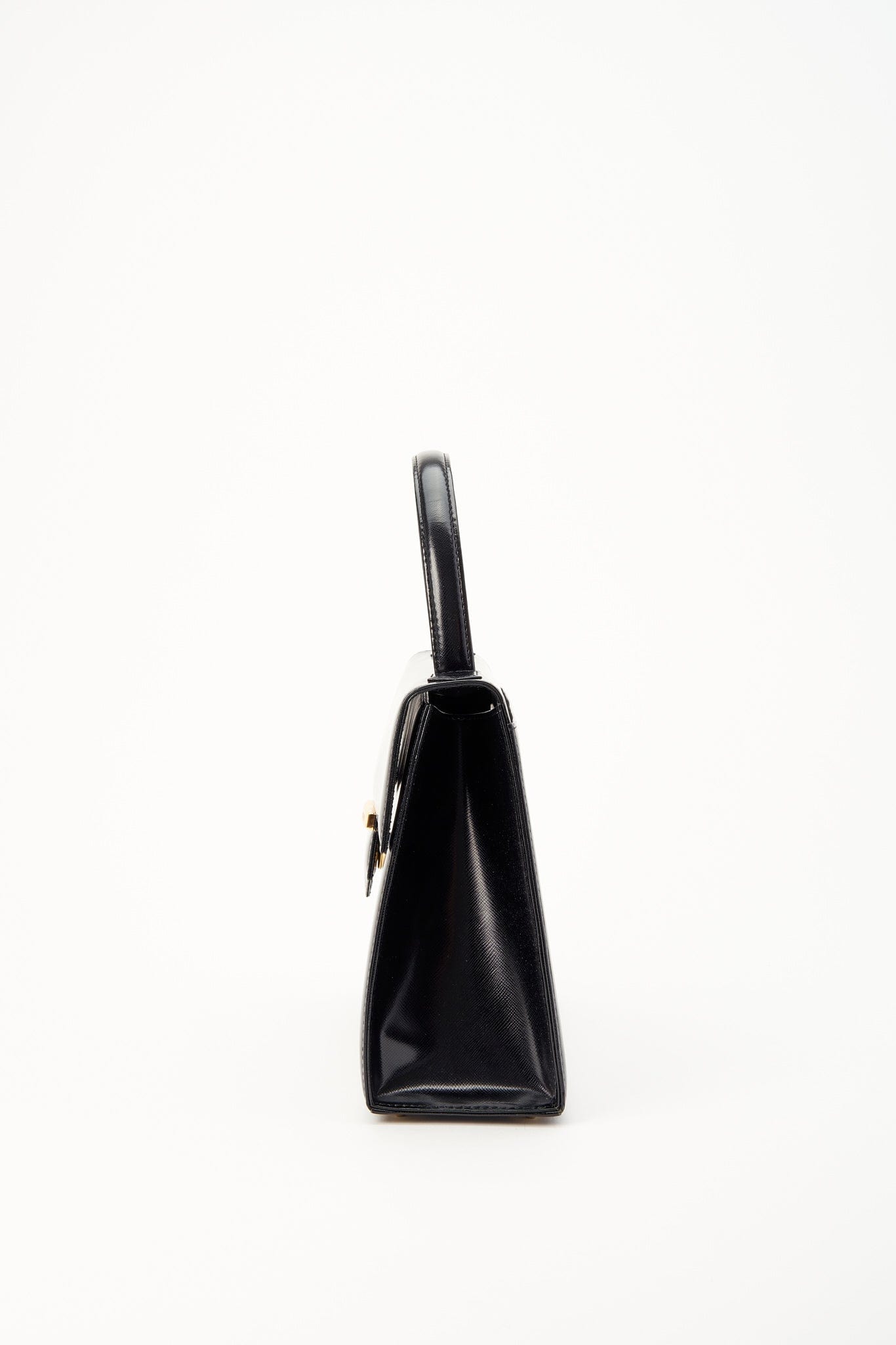 Vintage YSL Black Leather Top Handle Bag