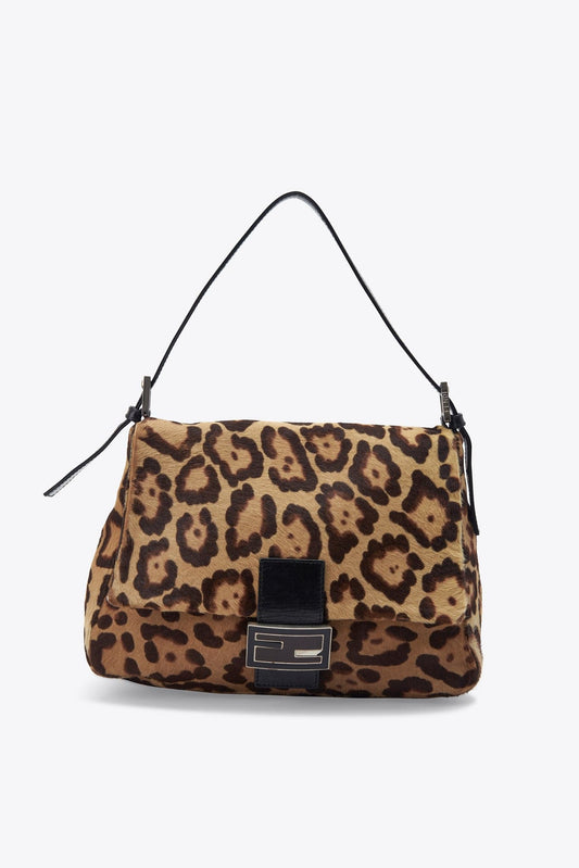 Fendi Vintage Mamma Baguette in Leopard Print Calf Hair