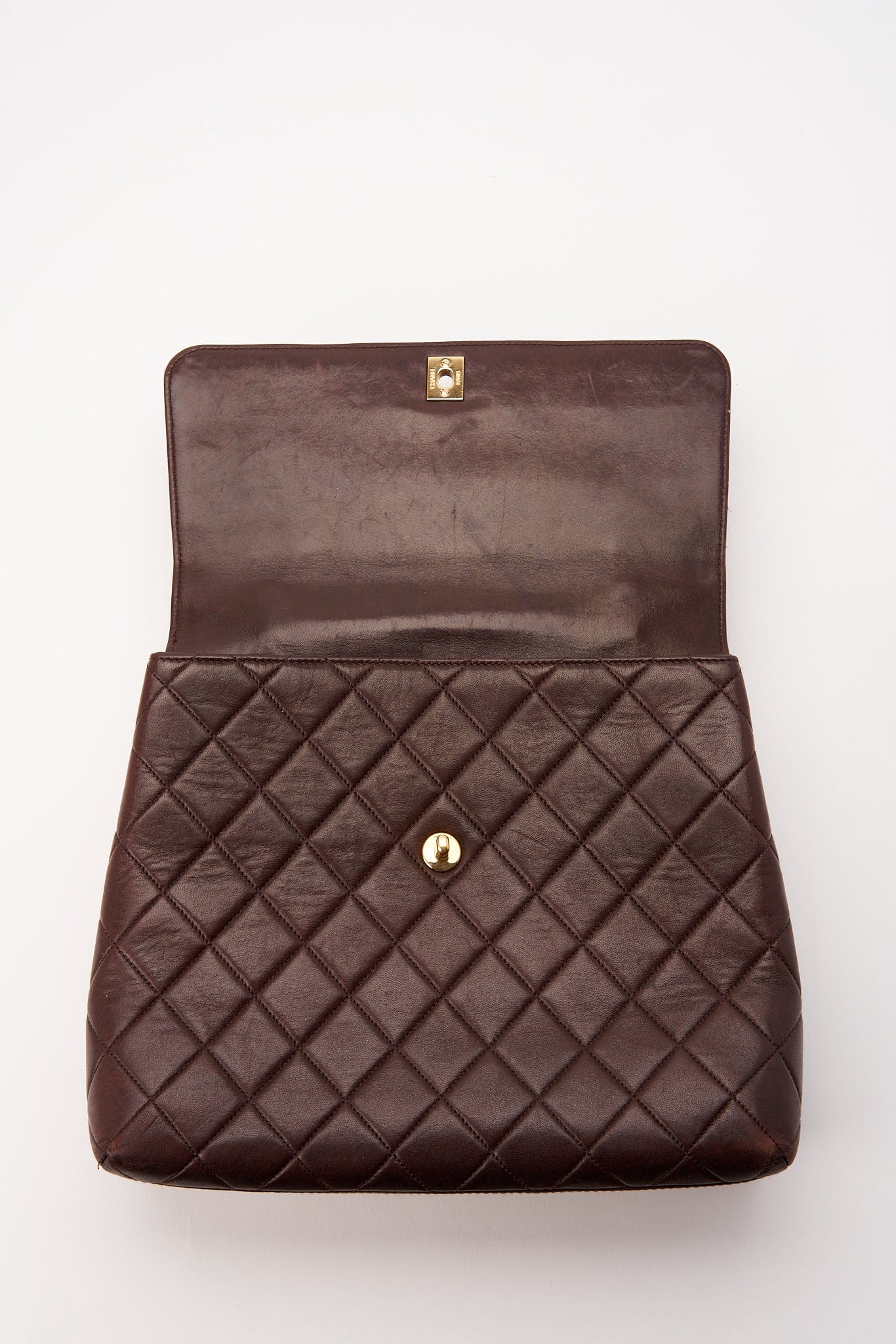 Vintage Chanel Brown Kelly Bag With 24K Gold Plated Hardware