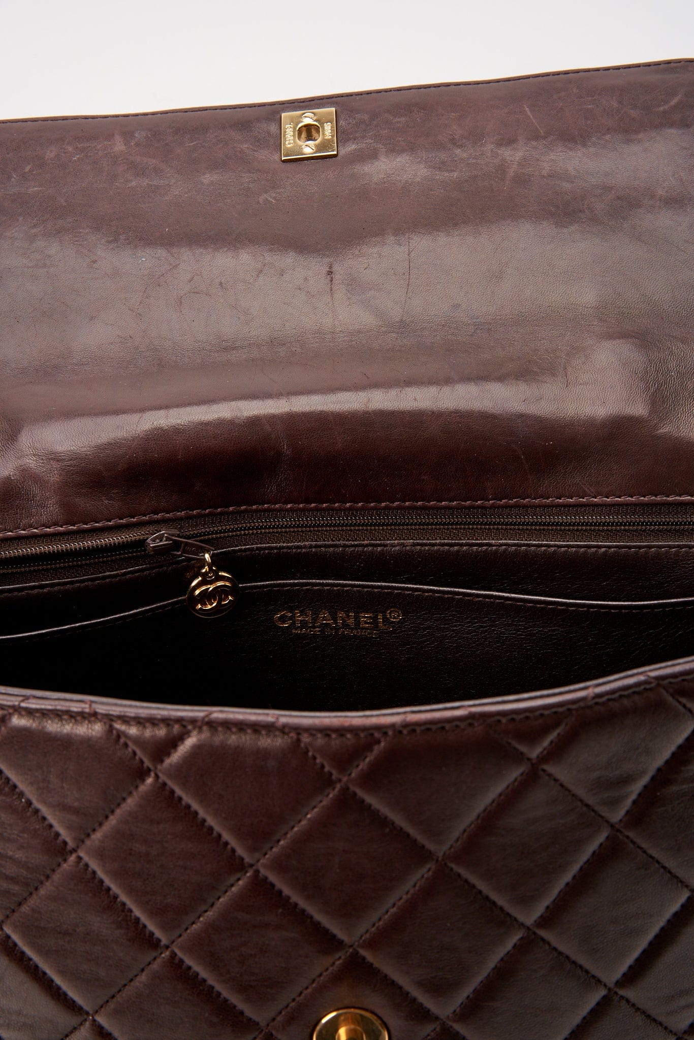 Vintage Chanel Brown Kelly Bag With 24K Gold Plated Hardware