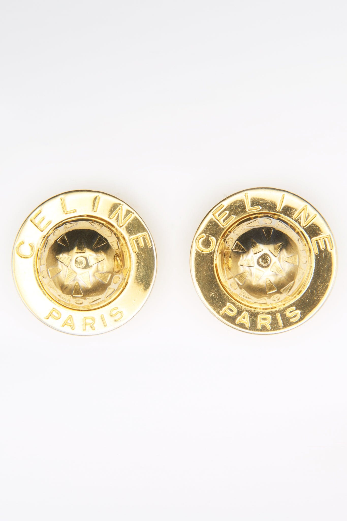 Vintage Gold Celine Ball Earrings