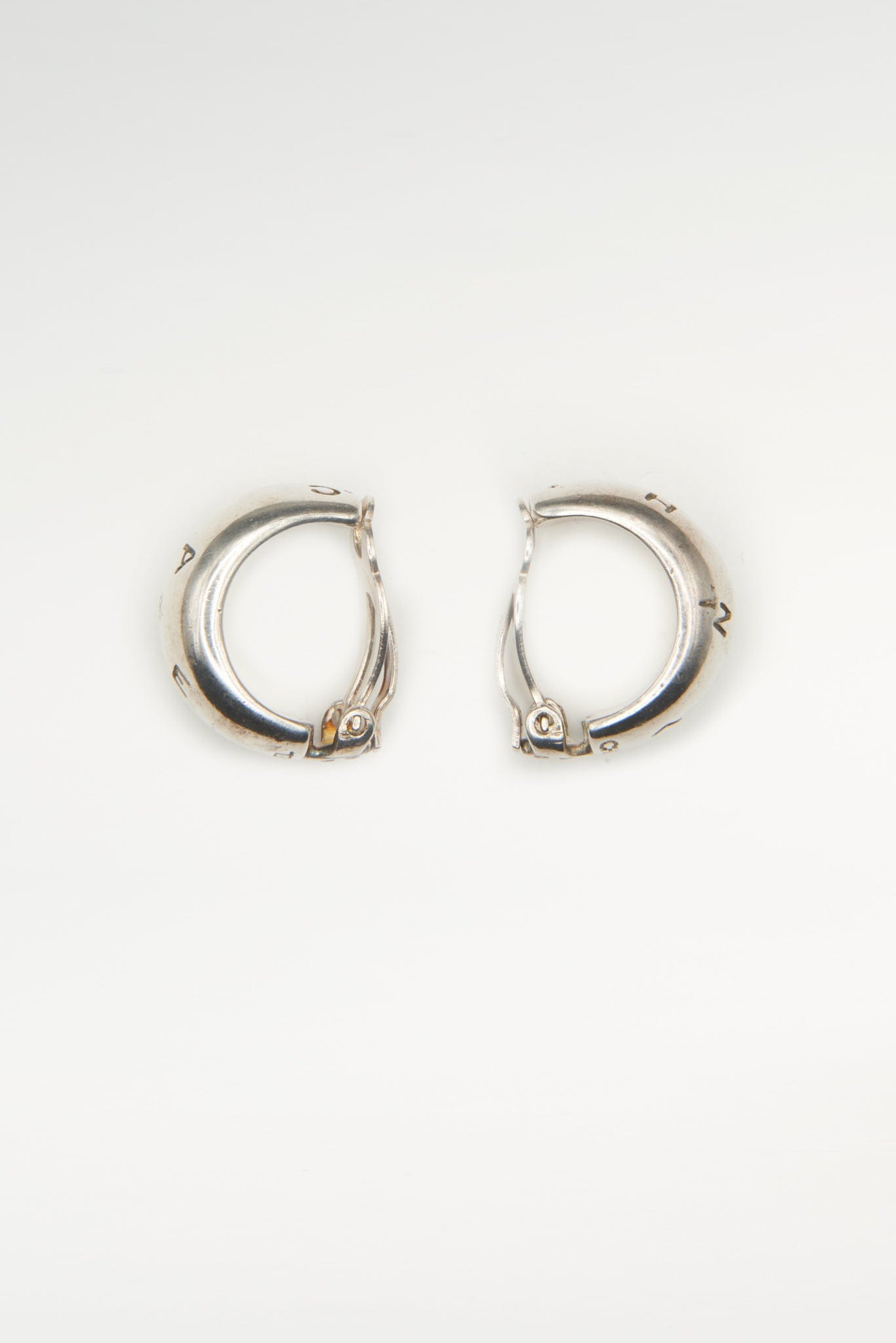 Vintage Chanel Sterling Silver Hoop Earrings