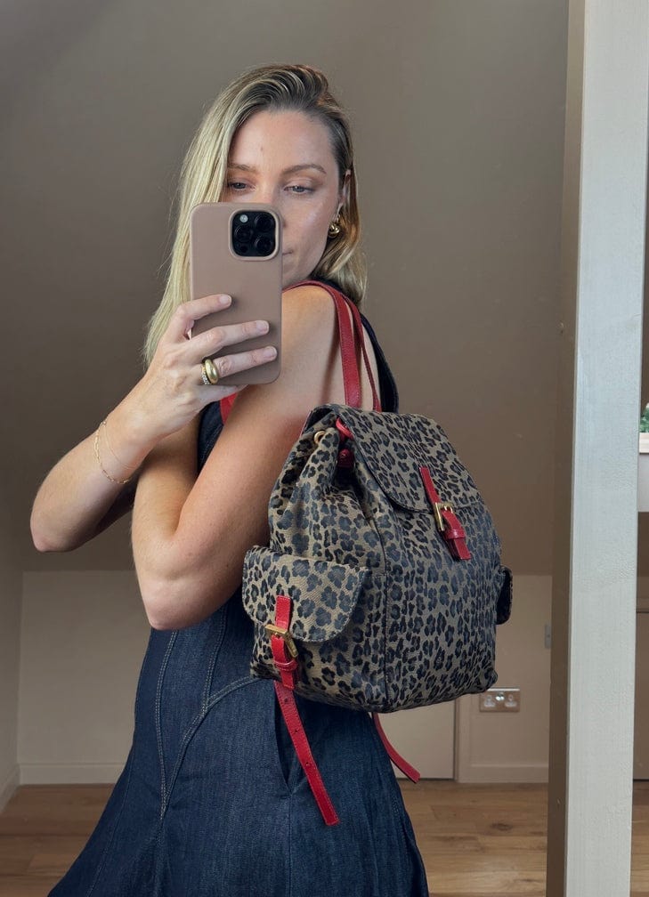 Vintage Fendi Leopard Print Backpack