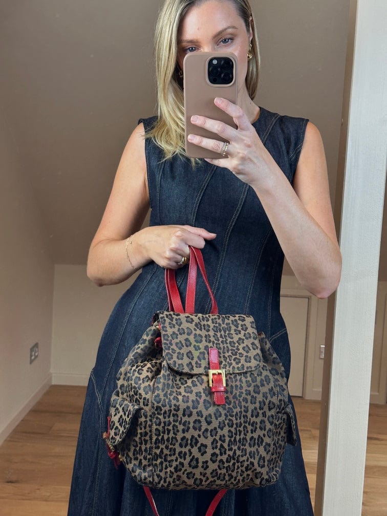 Vintage Fendi Leopard Print Backpack