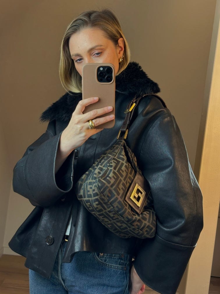 Fendi Mini Mamma Baguette in Brown Zucca Canvas