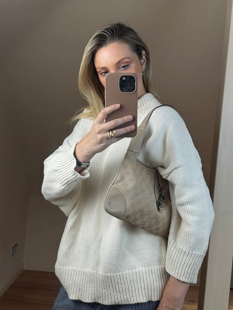 Vintage Gucci Jackie Bag - GG Beige Canvas