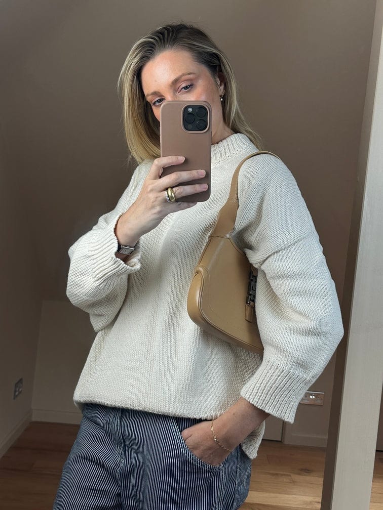 Vintage Gucci Jackie Bag Beige Leather