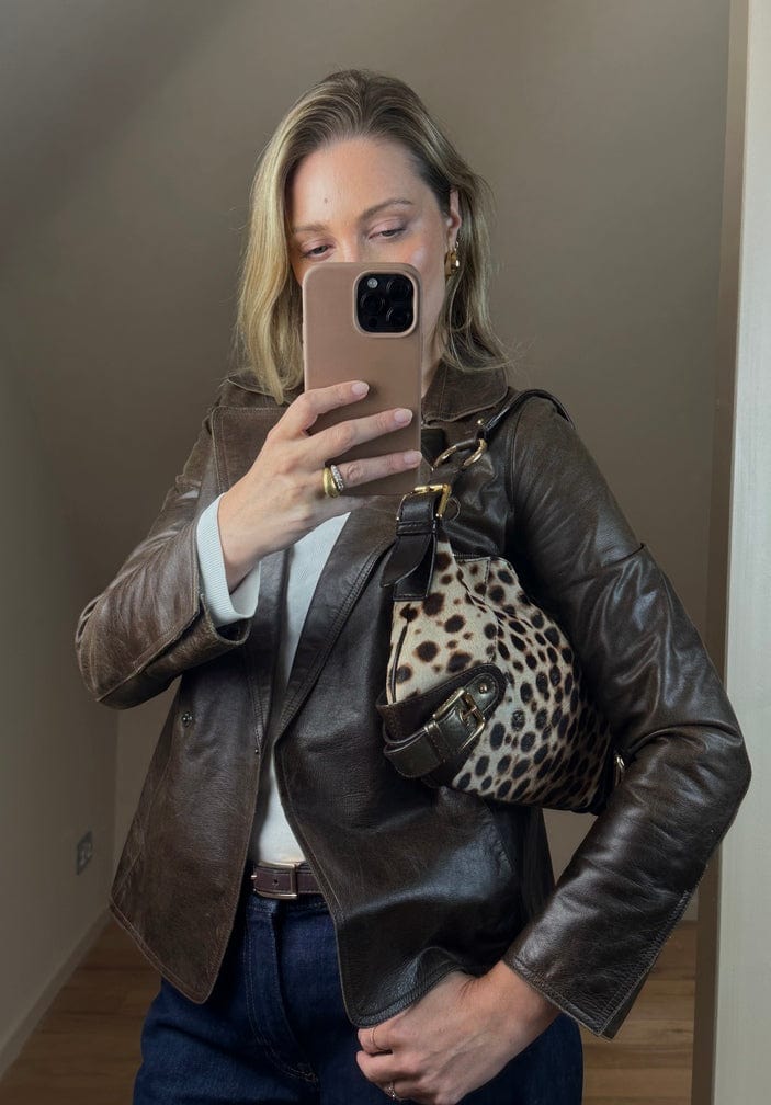 Vintage Dolce & Gabbana Leopard Print Shoulder Bag