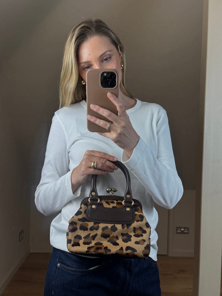 Vintage Celine Leopard Printed Calf Hair Bag