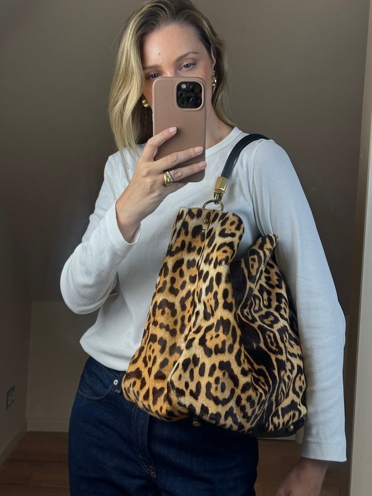 Vintage YSL Roady Leopard Print Calf Hair Bag