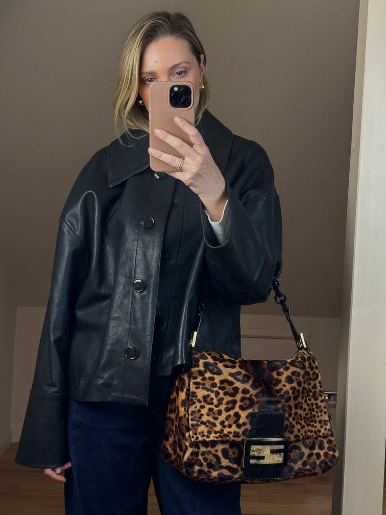 Fendi Vintage Mamma Baguette in Leopard Print Calf Hair