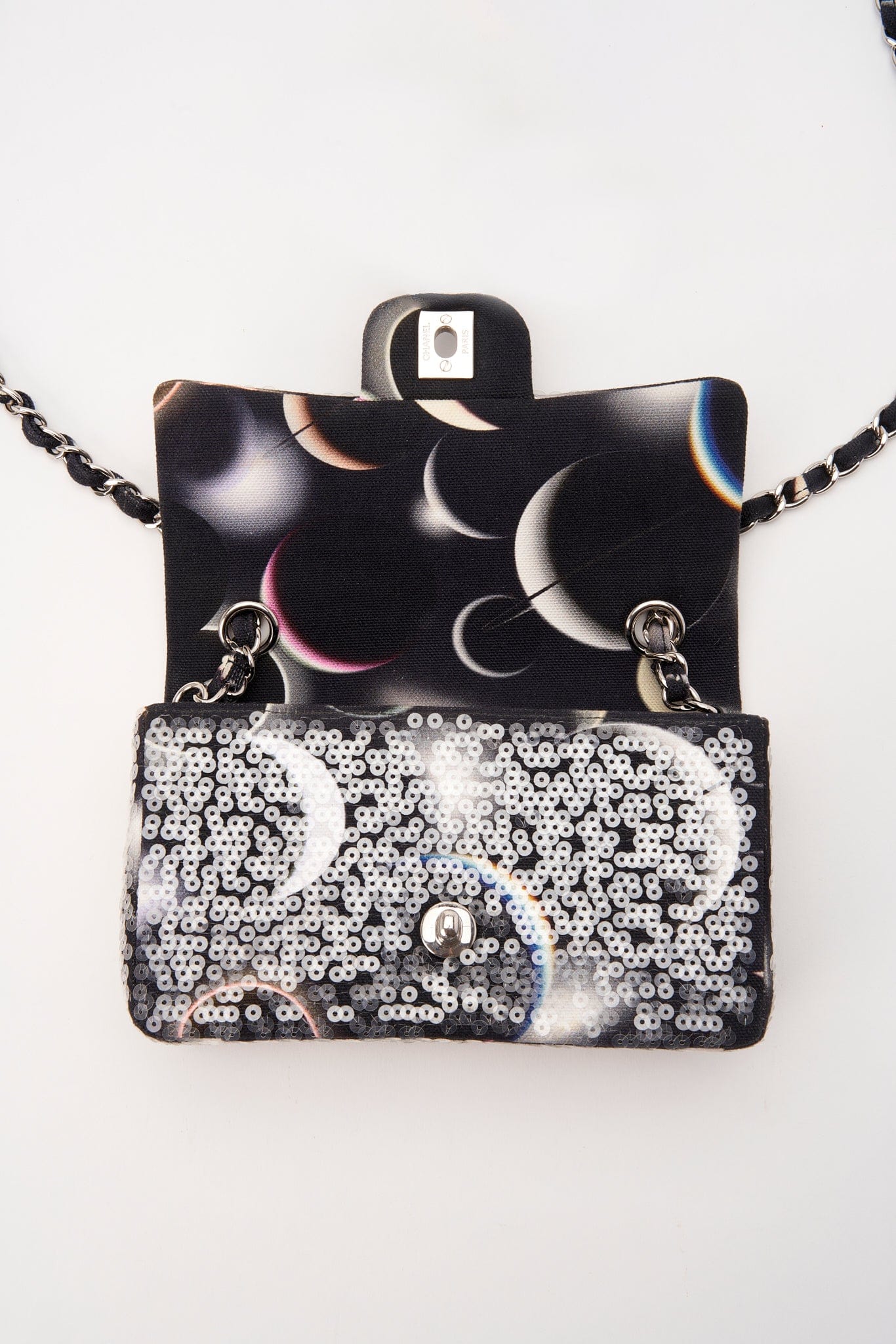 2017 Chanel Canvas And Sequin Space Flap Bag