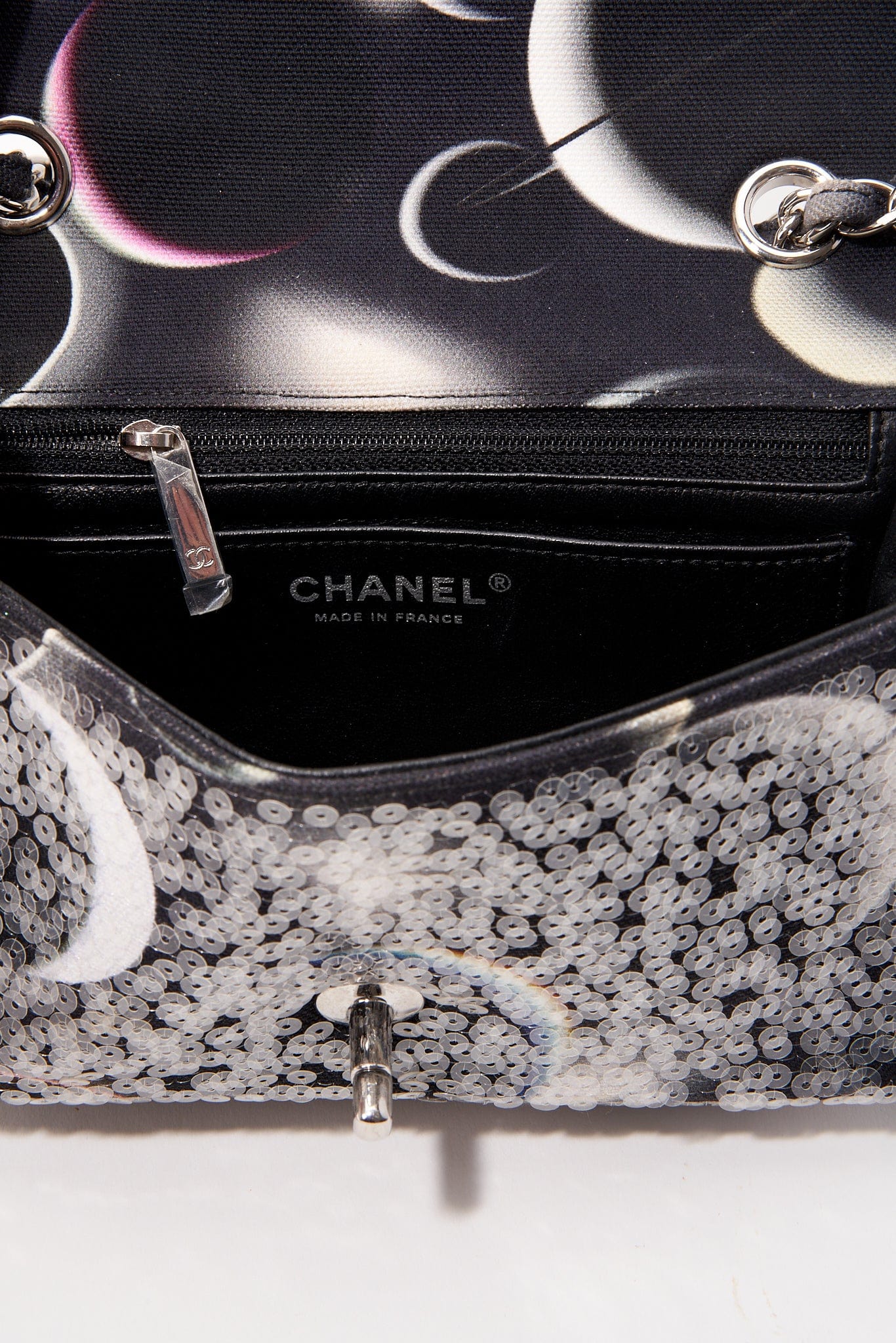 2017 Chanel Canvas And Sequin Space Flap Bag