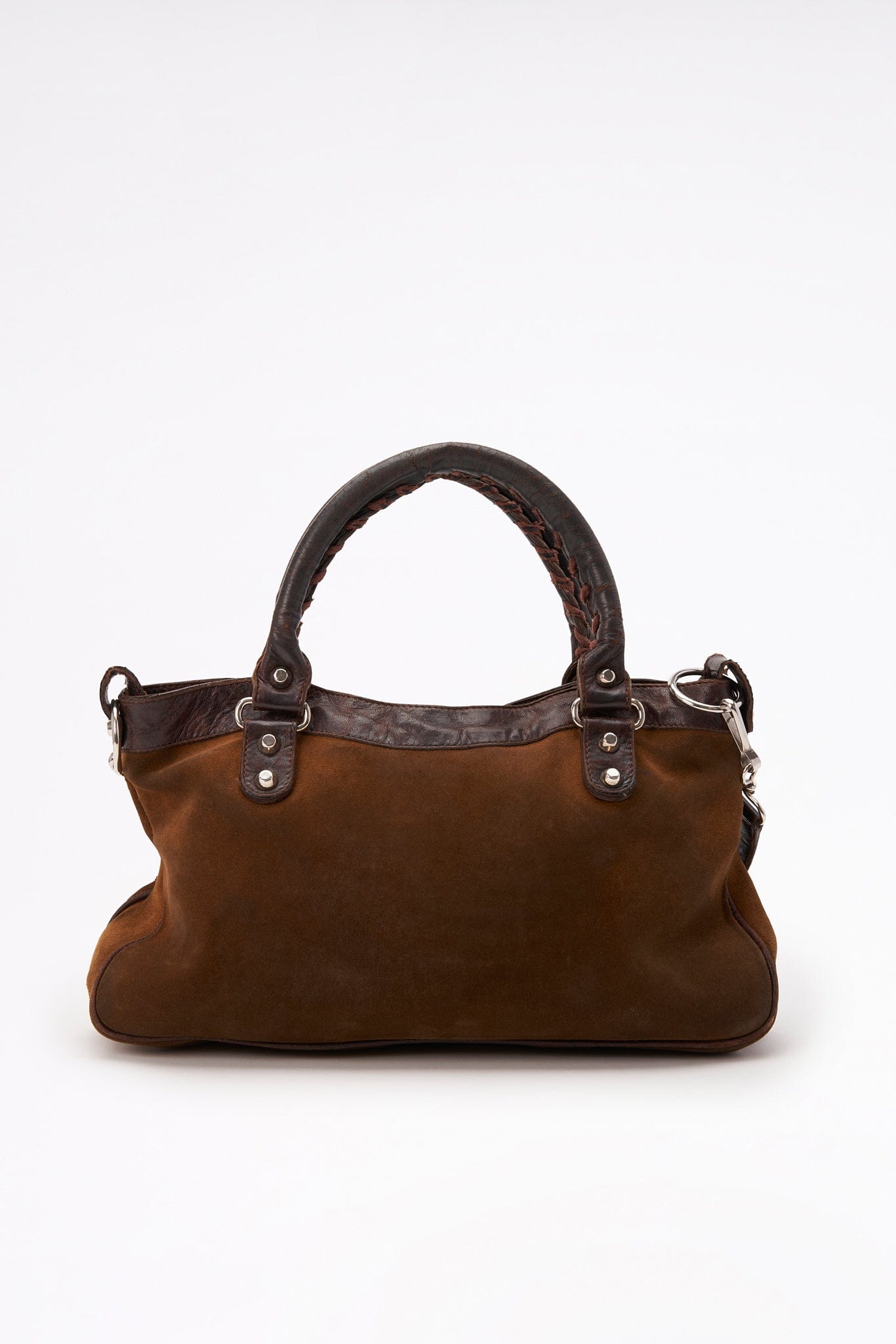 Balenciaga Brown Suede and Brown Leather First City Bag