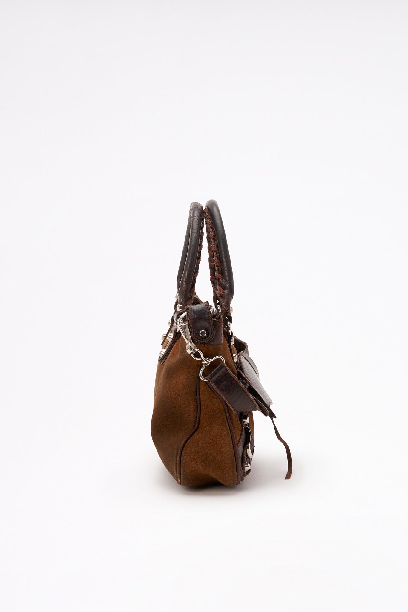 Balenciaga Brown Suede and Brown Leather First City Bag