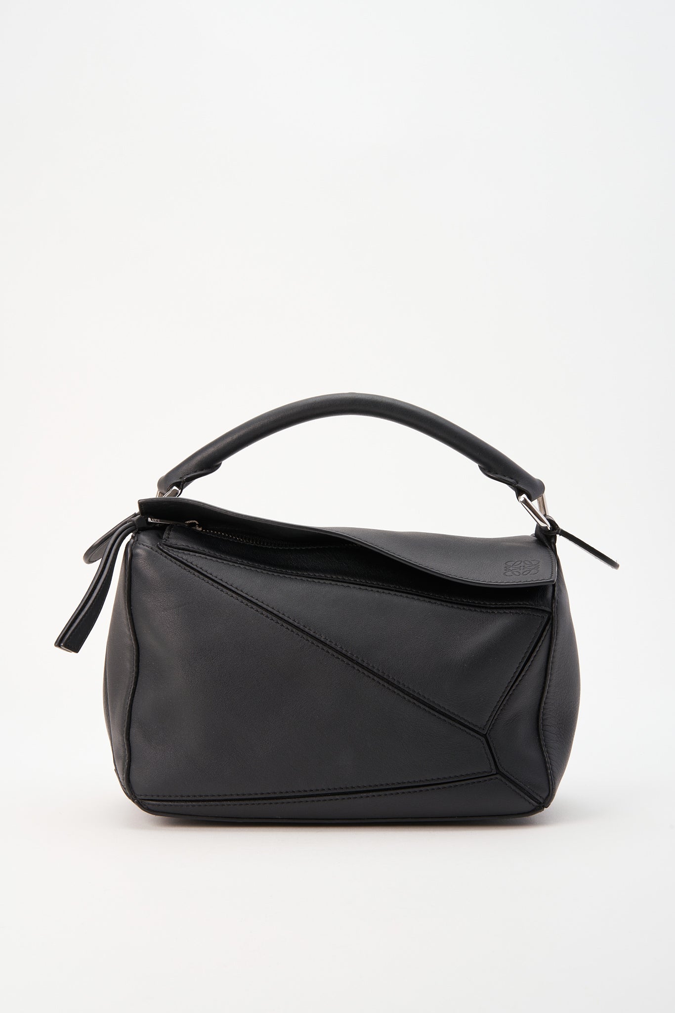 Loewe Small Black Leather Puzzle Bag