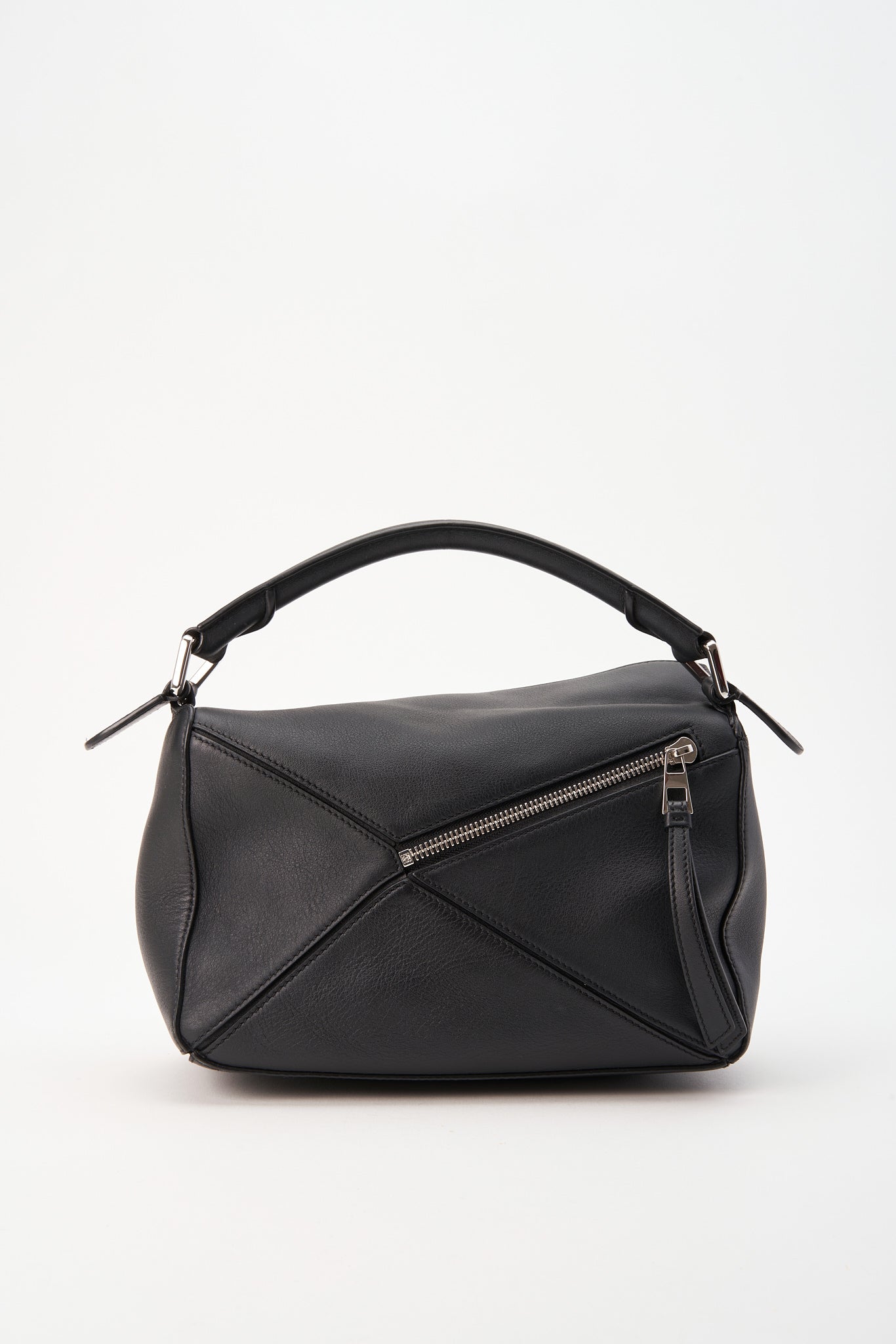 Loewe Small Black Leather Puzzle Bag