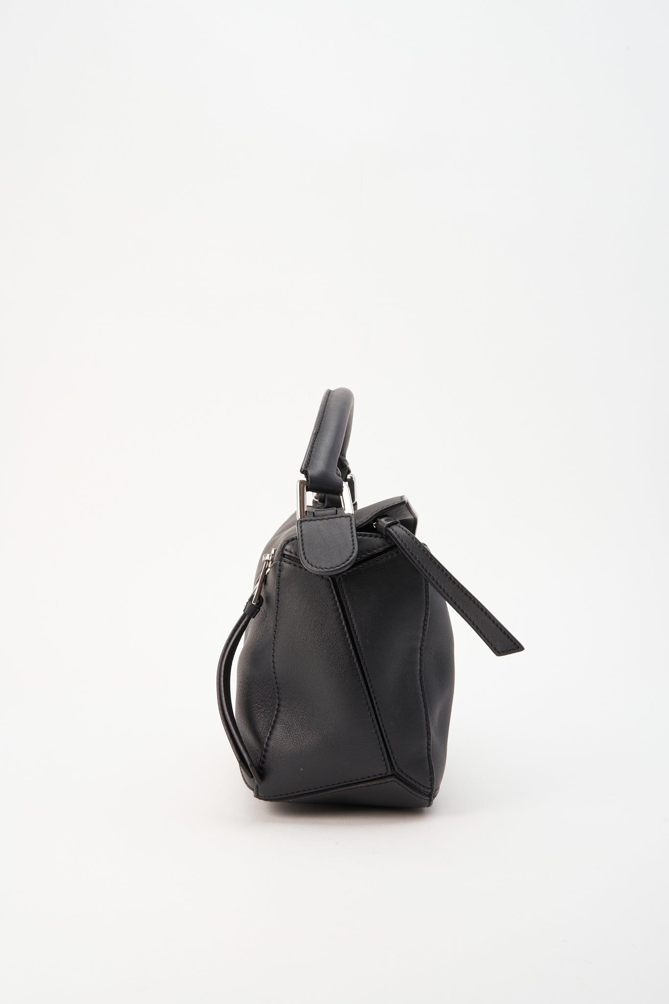 Loewe Small Black Leather Puzzle Bag