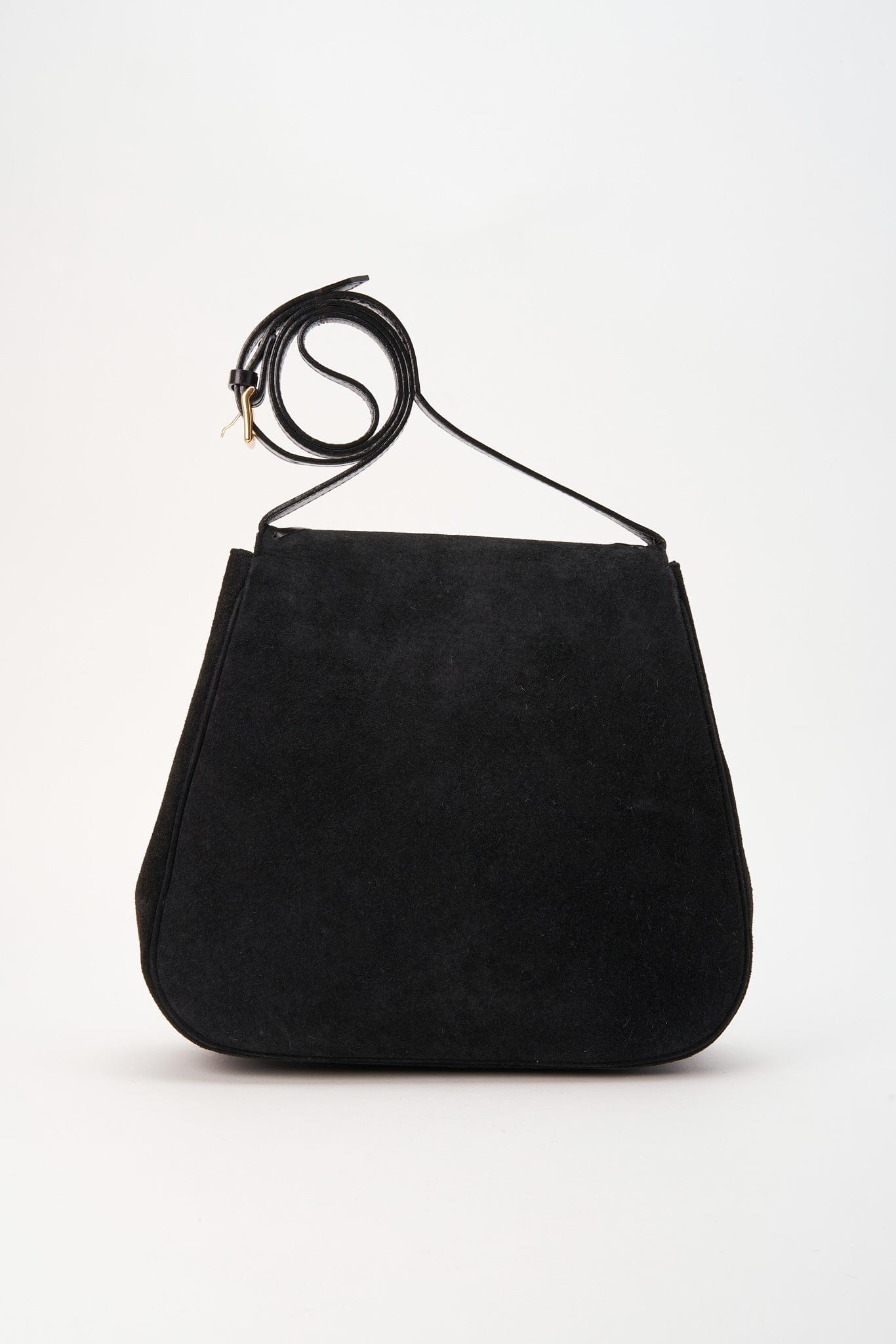 Vintage YSL Black Leather Suede Crossbody Bag