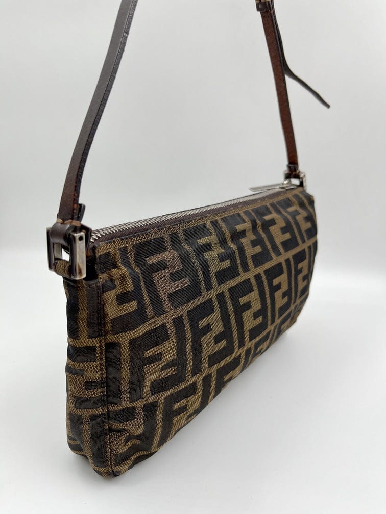 Vintage Fendi Brown Zucca Canvas Shoulder Bag – The Hosta