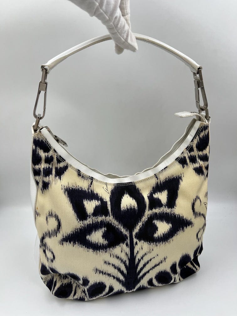 Vintage Gucci Shoulder Bag with Navy & White Flower Pattern – The Hosta