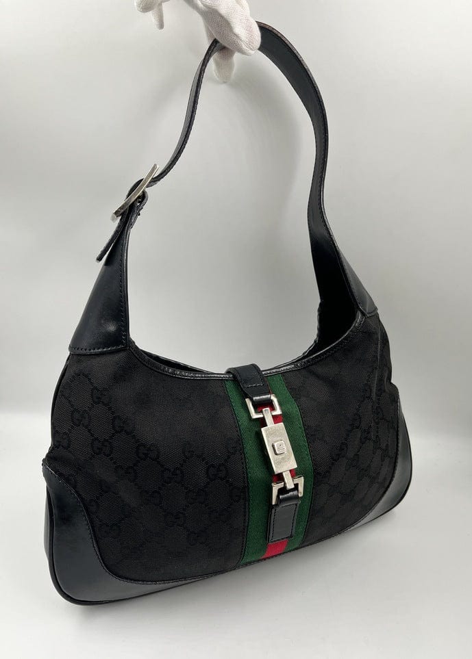 Gucci - Authenticated Jackie Vintage Handbag - Cloth Black For Woman, Never Worn