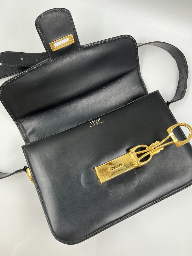 Vintage Celine Box Crossbody Bag - Black – The Hosta