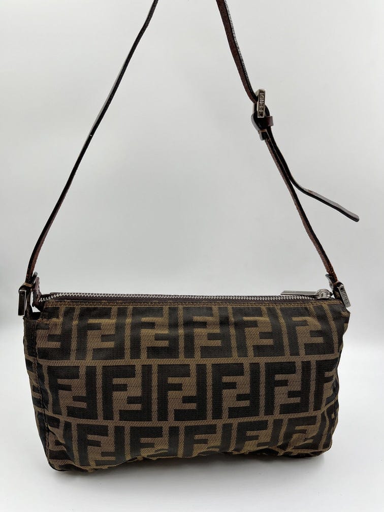 Fendi Zucca Shoulder Bag Women's Nylon Canvas Brown Auction