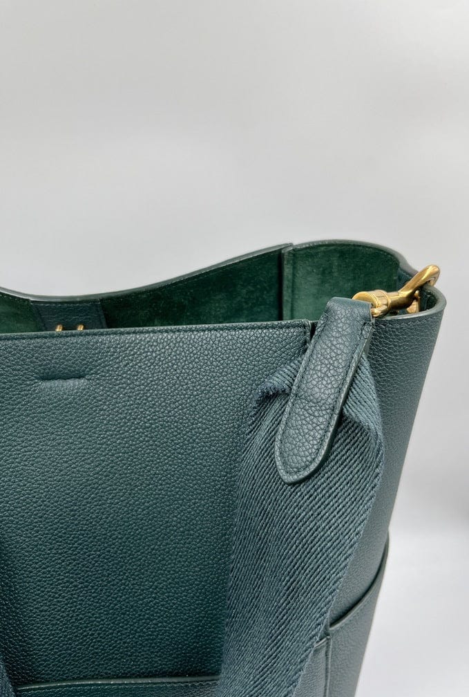 Céline Celine Sangle Bucket Bag in Green Leather Khaki ref.936057