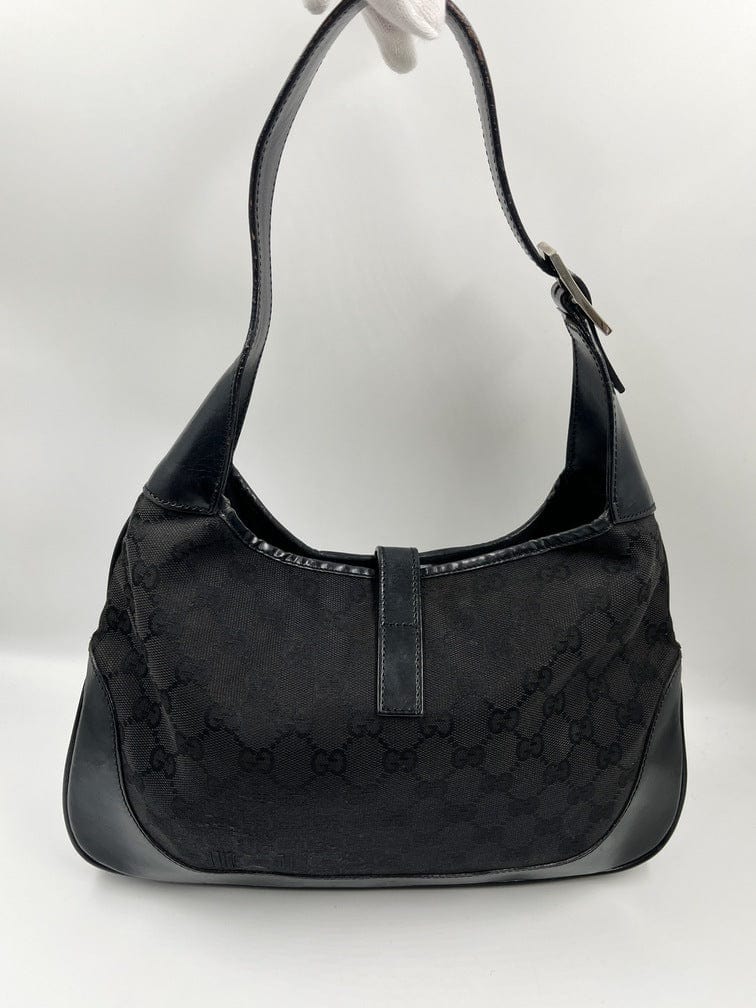 Jackie vintage cloth handbag Gucci Black in Cloth - 31750138