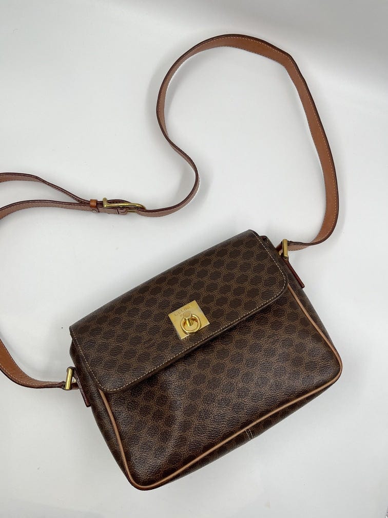 Triomphe vintage crossbody bag Celine Brown in Plastic - 31584257