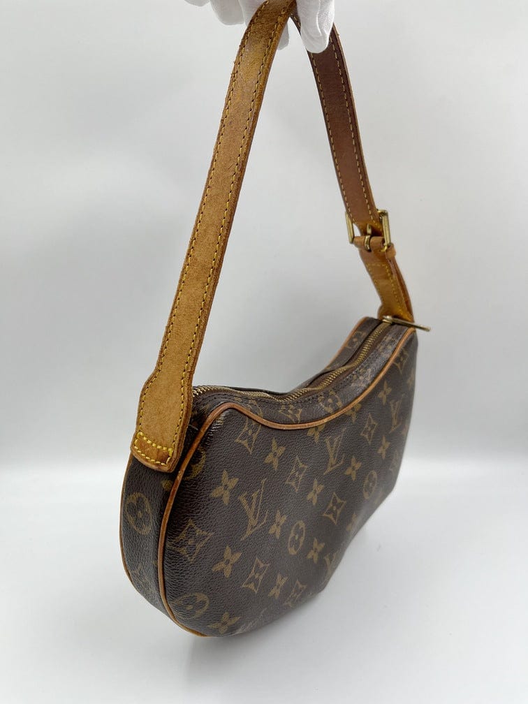 Louis+Vuitton+Croissant+Hobo+Bag+PM+Brown+Canvas for sale online