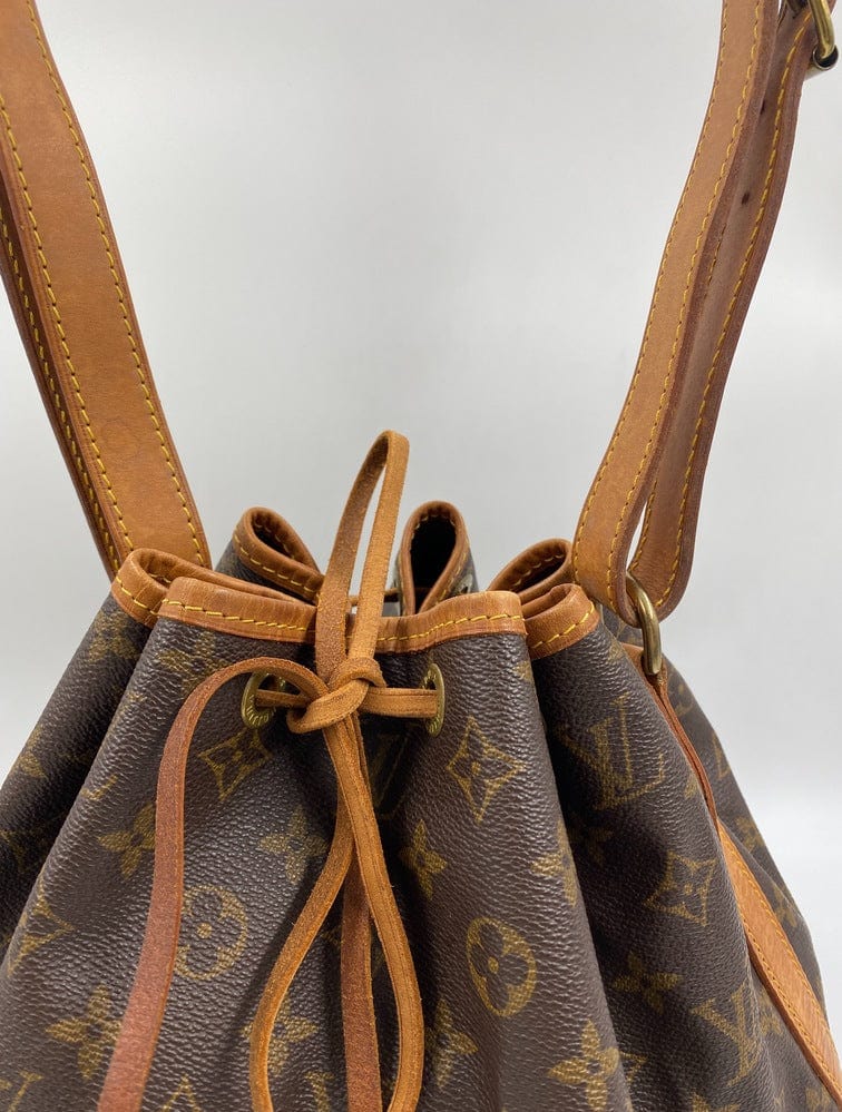 Louis Vuitton Petit Noe Drawstring Bucket Bag Shoulder Bag Brown Monogram