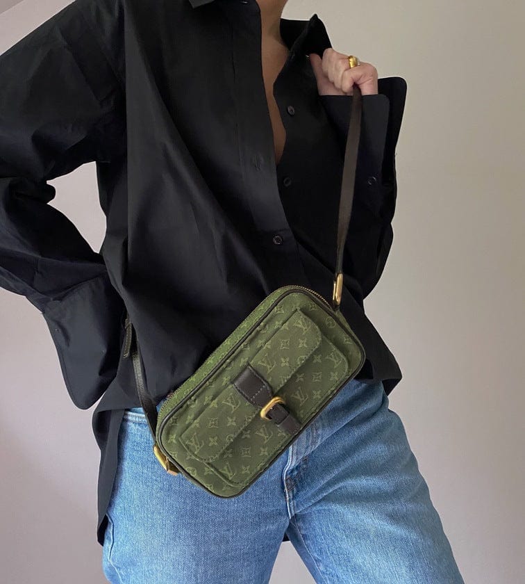 Louis Vuitton Juliette MM Crossbody Bag Mini Lin Khaki Green, Luxury, Bags  & Wallets on Carousell