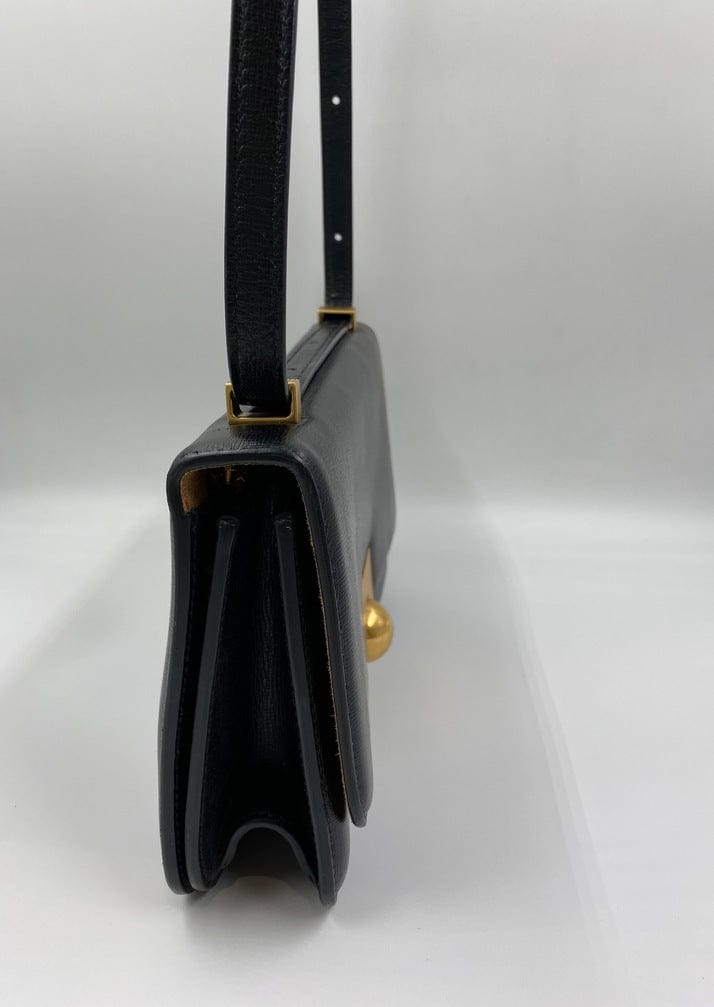 Bottega Veneta Intrecciato Accordion Flap Bag Black with long strap