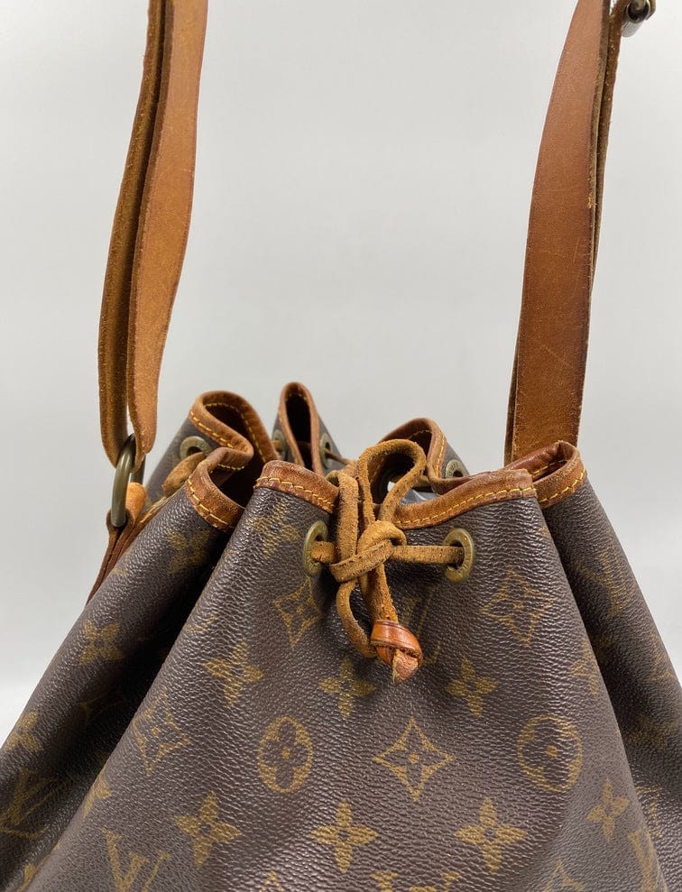 Louis Vuitton Petite Noe Bucket & Drawstring Bag Brown Canvas for sale  online