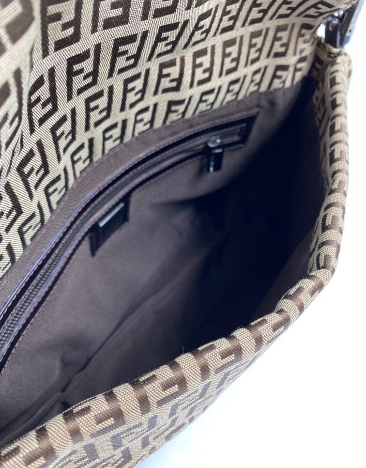 Fendi Zucca Double Flap Shoulder Bag (SHG-LACYHN) – LuxeDH