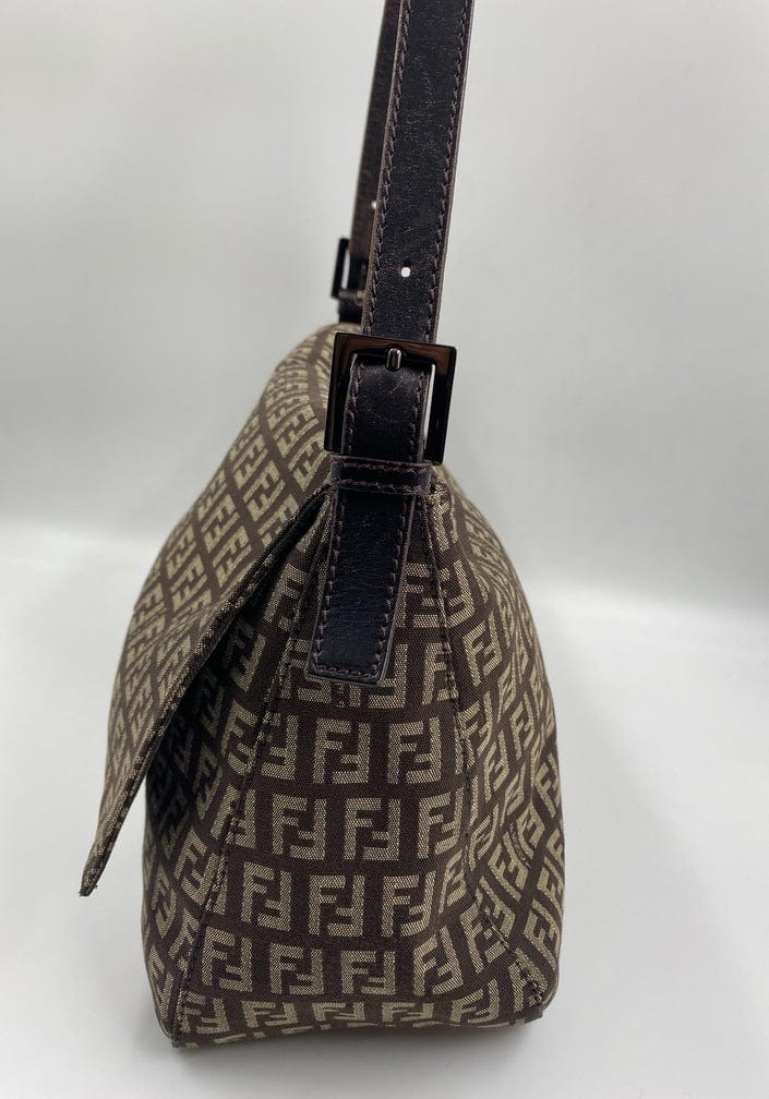 Mamma baguette cloth handbag Fendi Brown in Cloth - 17580437